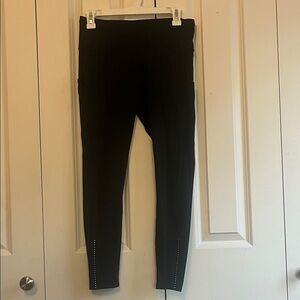 Black Leggings with Silver Accents